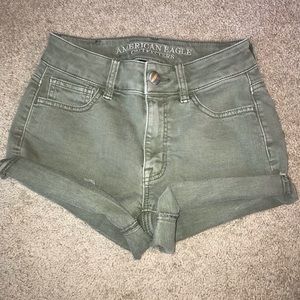 olive green american eagle jean shorts